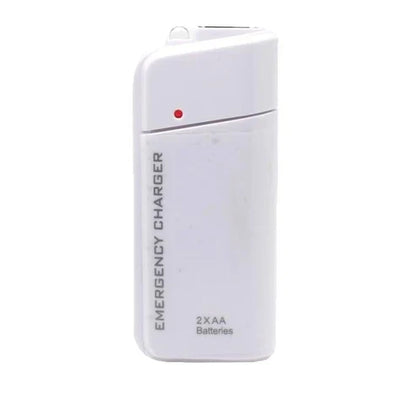 Portable Emergency Phone Charger AA Battery Powered Power Bank with LED Flashlight