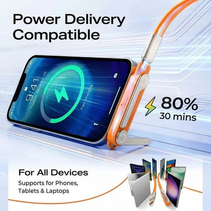 240W Fast-Charging Cable with Detachable Stand