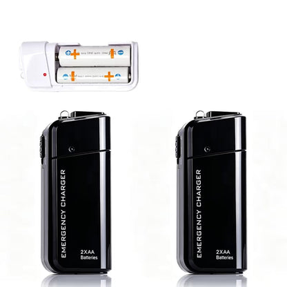 Portable Emergency Phone Charger AA Battery Powered Power Bank with LED Flashlight